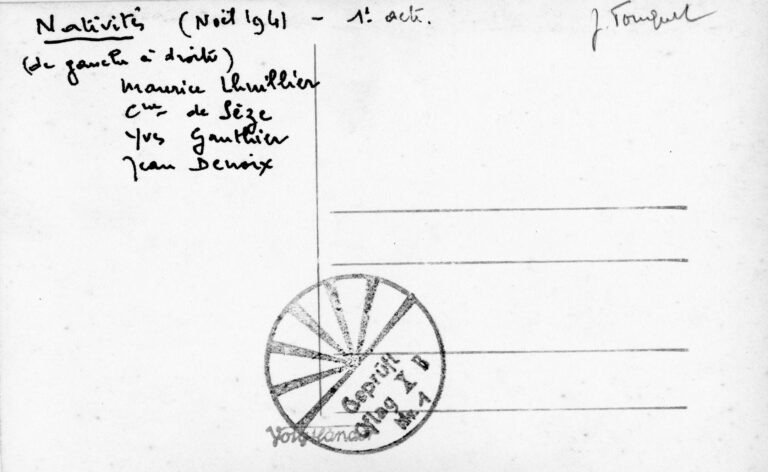 1941 12 Nativités 02 Tableau I verso