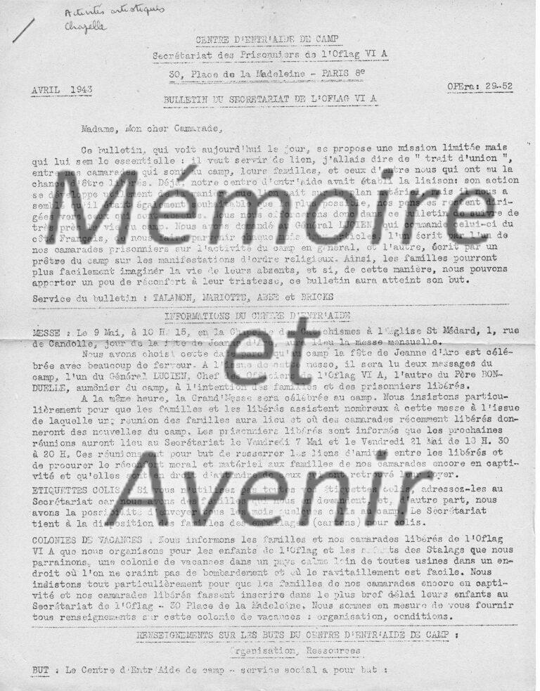 1943-04-Bulletin-Centre-dentraide-VIA-p1