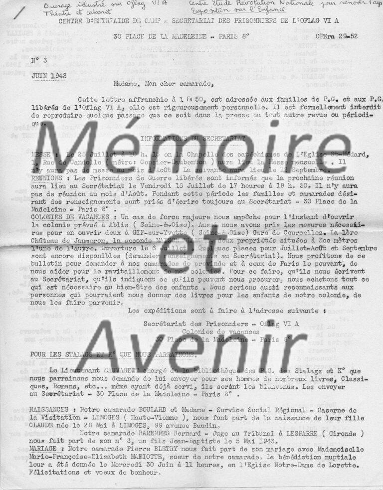 1943-06-Bulletin-nA°3-Centre-dentraide-VIA-p1