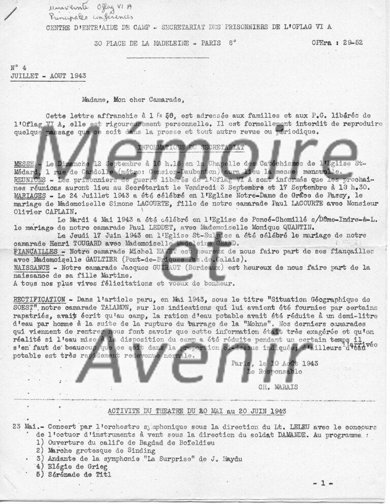 1943-07-Bulletin-NA°4-Centre-dentraide-VIA-p1