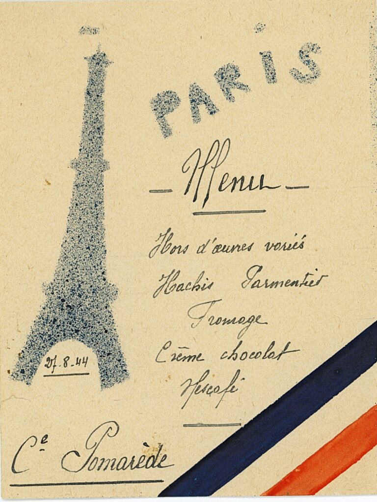 1944 08 IVD Menu Pomarède R