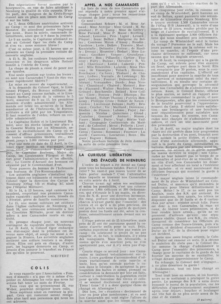 1945 06 Bulletin Secrétariat Oflag XB p3