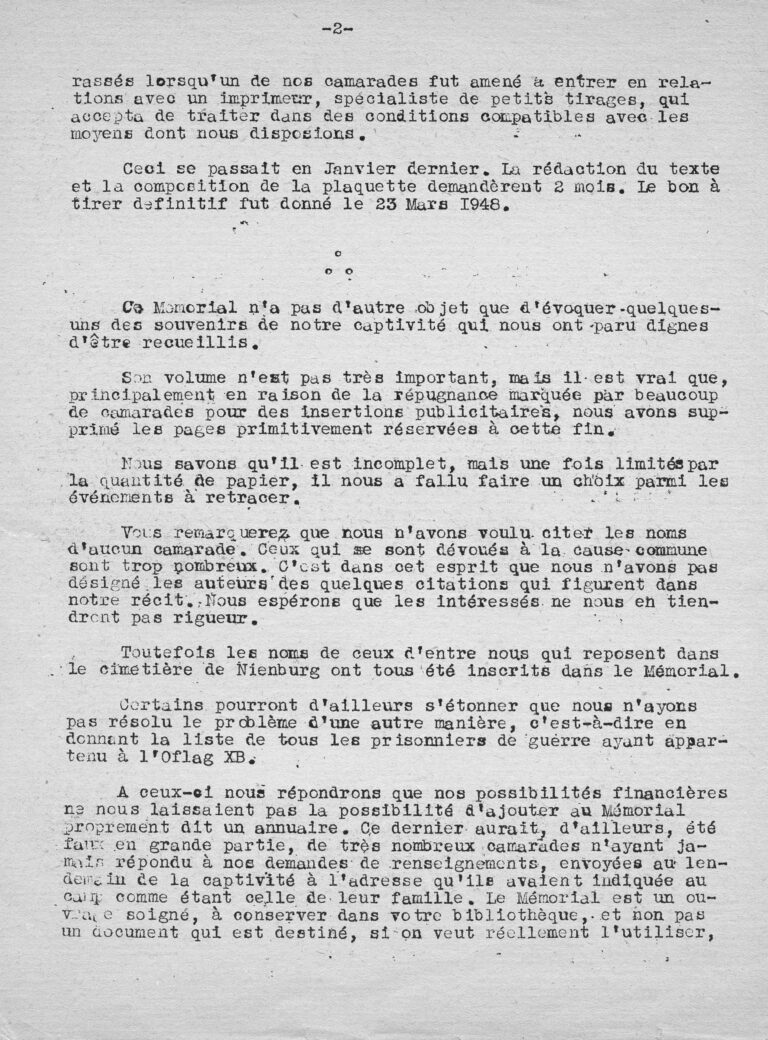 1948 06 01 Lettre d'envoi du Mémorial Page 2