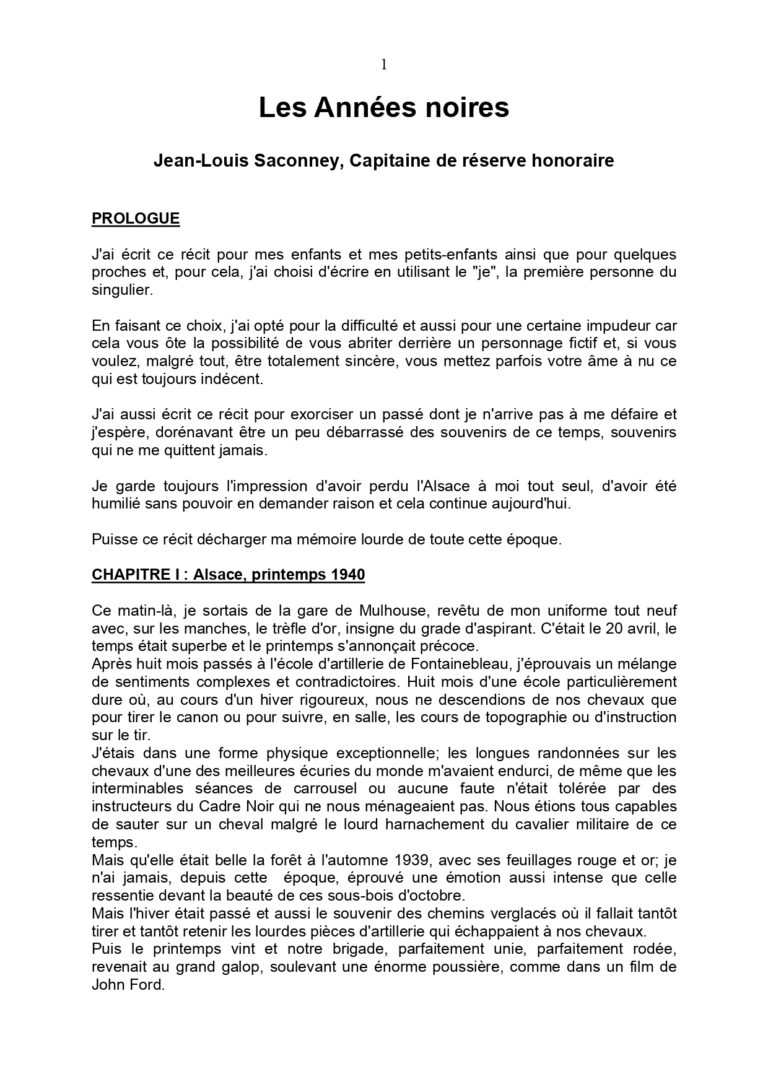 Les Années noires Saconney 01