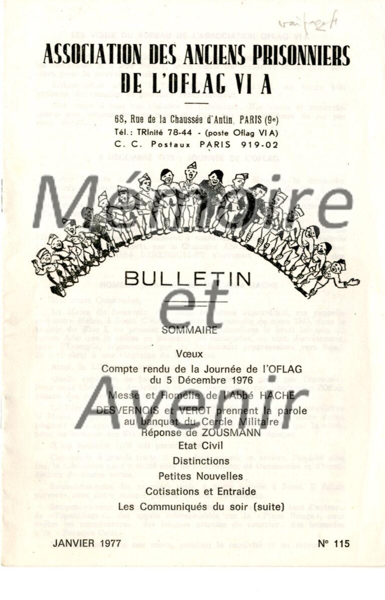 Oflag-VIA-Bulletins-Amicale-numero-115-1977-01