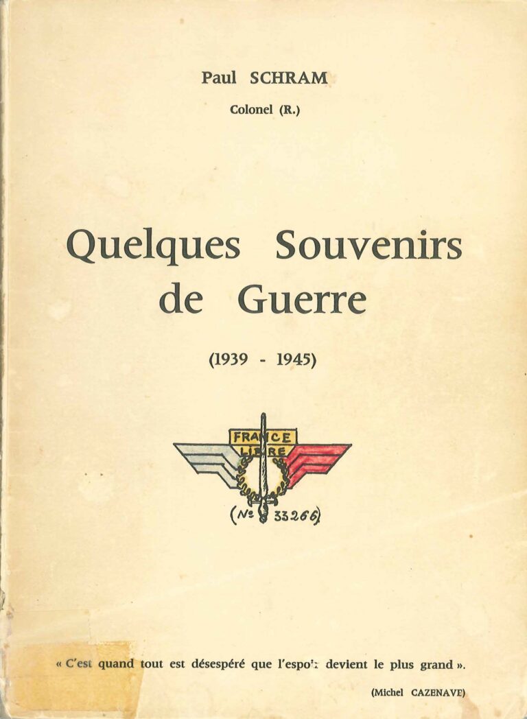 Paul Schram-quelques souvenirs de guerre-couv