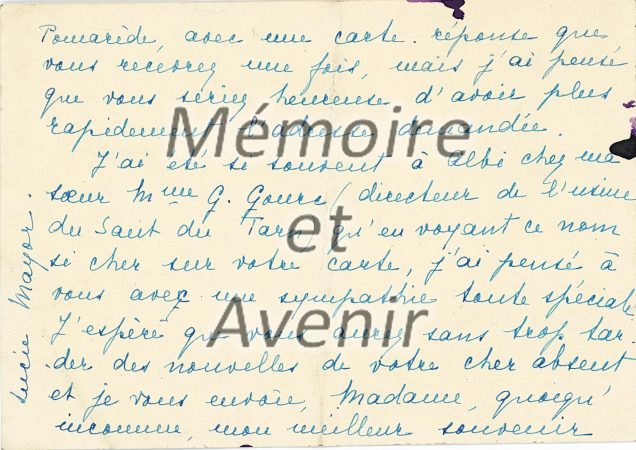 1941 11 IVD Carte adresse Pomarède V