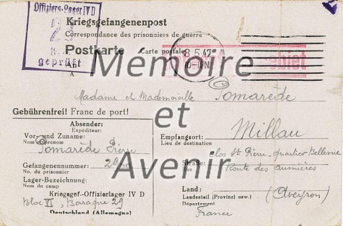 1942 04 IVD Carte Pomarède R