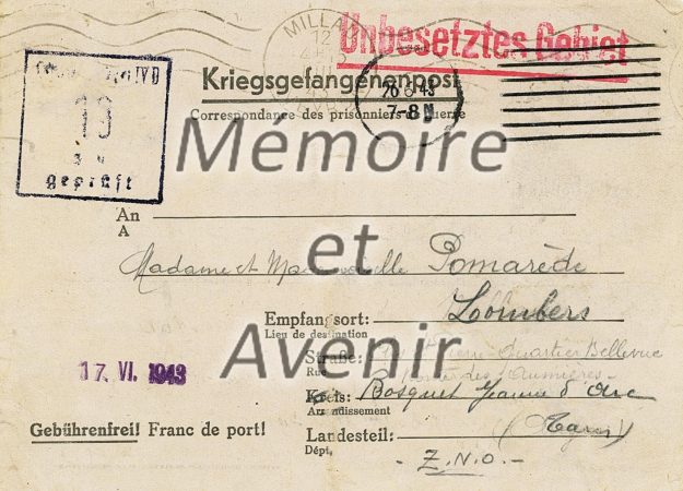1943 06 IVD Lettre Pomarède R