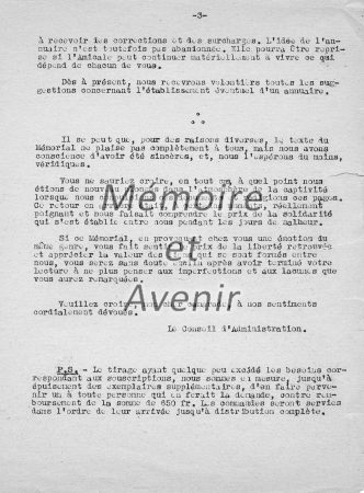 1948 06 01 Lettre d’envoi du Mémorial Page 3