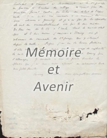 lettre du Lt Clichet, 3ème RAC02